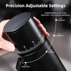 Electric Burr Coffee Grinder - Stepless Adjustment Electric Espresso Grinder with CNC Stainless Steel Conical Burr and Magnetic Lid & Dosing Cup (Black)