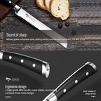 MAD SHARK Bread Knife 10 Inch Pro Serrated Bread Cutter, German High Carbon Stainless Steel Ultra Sharp Cake Knife with Ergonomic Handle, Ideal for Bread, Cakes, Bagels, and More