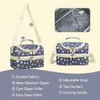 Kids Dual Compartment Lunch Bags Tote for Boys Girls Toddler Lunch Boxes Pre-School Toddler Kindergarten Picnic Camp Food Cooler Thermal with Strap (Yellow Star)