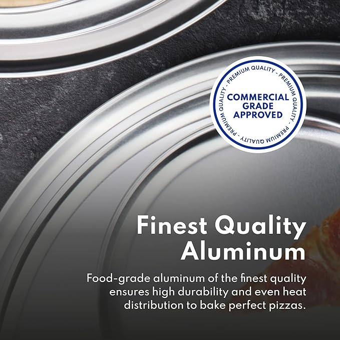 New Star Foodservice 536501 Pizza Pan/Tray, Wide Rim, Aluminum, 12 Inch
