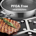 14 Inch Hybrid Stainless Steel Wok with Lid & Steamer Basket,Nonstick Stir Fry Pan, PFOA-Free,Stay-Cool Handle,Works on Induction,Dishwasher & Oven Safe