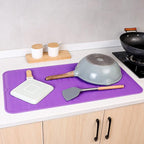 Silicone Dish Drying Mat for Multiple Usage,Easy clean,Eco-friendly,Heat-resistant Silicone Mat for Kitchen Counter or Sink,Refrigerator or Drawer Liner Purple 4XL 32 inches x 18 inches