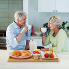 Upgrated Bamboo Serving Tray with Handles – Premium 15”x10” Lightweight Decorative Platter for Breakfast in Bed, Coffee Table, BBQ, Kitchen, Ottoman & Party – Perfect for Lap, Couch & Gifting