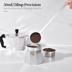 Long Handle Coffee Scoop: 8.6 Inch 18/8 Stainless Steel 2 Tablespoon Metal Measuring Spoon Tbsp Scoop for Coffee Beans, Grounds Coffee, Coffee Powder, Tea, Tall Jars (2Tbsp/30ml)