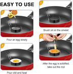 4 Pack Stainless Steel Egg Ring Molds With Non Stick Metal Mold Shaper Circles For Fried Egg McMuffin Sandwiches,Frying Or Shaping Eggs,Breakfast Household Kitchen Cooking Tool Omelette