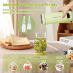 Travel Electric Kettle Portable Mini Kettle,Small Hot Water Boiler with 4 Temperature Settings,304 Stainless Steel,Fast Boiling Water with Auto Shut-Off and Boil Dry Protection,400ml (Green, 400ML)
