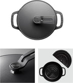 Vermicular Oven Pot 2.0 | Lightweight Enameled Cast Iron Pot | 14cm (1 Qt) | Non-Toxic | Induction-compatible | Dutch Oven | Made in Japan | Matte Black