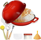 YUTANN Enameled Cast Iron Dutch Oven, 5 QT Nonstick Dutch Oven, Titanium Nonstick Coating, Ideal for Bread Baking/Braising/Roasting, Oven, Gas Stove and Stovetop Safe, Safe Material & Easy to Clean