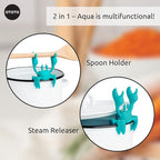 OTOTO Aqua the Crab Silicone Utensil Rest - Silicone Spoon Rest for Stove Top - BPA-Free, Heat-Resistant Kitchen and Grill Utensil Holder - Non-Slip Spoon Holder Stove Organiser and Steam Releaser