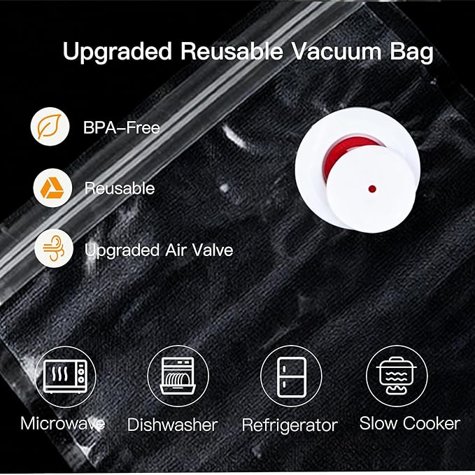MEGAWISE Handheld Vacuum Sealer for Mason Jars, Compatible with Regular and Wide Mouths, Includes 6 Jar Lids & Accessory Hose
