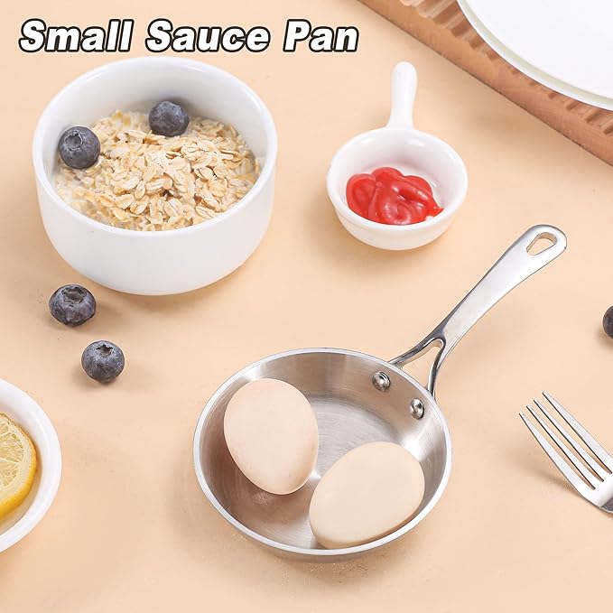 Mini Sauce Pan Butter Warmer Pot with Handle 18/10 Stainless Steel Small Pot for Melting Butter Heating Sauce Gravy & Oil (0.12Quart) - Copper
