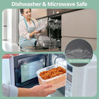 Fruit Storage Containers for Fridge with Removable Colander, 8 Pack Fruit Containers for Fridge with 2 Function Divider Plate, Airtight Storage Container to Keep Berry Fruit Fresh, Dishwasher Safe