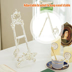 Sungmor Vintage Cast Iron Cookbook Stand, Small Ornate Easel Fleur De Lis Stand, 15.5" Tall Antique White Table Top Display Holder for Recipe Book, Picture Frame, Plate, Home Kitchen Decor