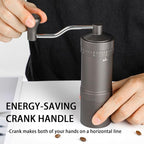 Manual Coffee Grinder with 7 Star Stainless Steel Conical Burr, Portable Coffee Grinder with External Adjustable Grind Setting (Grey)