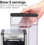 Hamilton Beach FlexBrew Advanced 4-in-1 Single Serve Hot & Iced Coffee Maker with Removable 45 oz. Water Reservoir, Use Pod Packs and Grounds, Fast Brewing, LED Touchscreen, Black (49925)