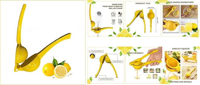 Lemon Squeezer Orange Juice Extractor Juicer Handheld Heavy Duty Sturdy Squeezer Lime Press Squeezer Seed Catcher Manual Hand Juicer Citrus Press Easy to Use Effortless