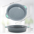 To encounter 9 Inch Silicone Round Cake Pans, 2 Pack Nonstick Silicone Baking Pans Set, Food Grade Cake Molds, with Metal Reinforced Frame More Strength