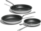 Made In Cookware - ProCoat Non Stick 3 Piece Frying Pan Set (Includes 8",10",12") - 5 Ply Stainless Clad - Professional Cookware - Crafted in Italy - Induction Compatible - (Graphite)