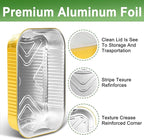 15 Pack 13"×9"×2.4" Gold Aluminum Foil Pans with Lids Heavy Duty, 9x13 Foil Food Containers with Lids, Tin Foil Pans for Baking, Meal Prep, Freezer, Heating and Takeout