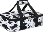 Insulated Casserole Carrier, Portable Casserole Carrier for Hot or Cold Food Lunch Tote Warmer or Cooler Bag, Lasagna Lunch Bag for Potluck Parties- Fits 9" x 13" Baking Dish-Cow Pattern