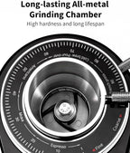 SHARDOR Professional 64mm Burr Coffee Grinder with 100 Grind Settings and All-Metal Chamber, Coffee Bean Grinder with Adjustable Electronic Timer and LED Display, Anti-Static,Black
