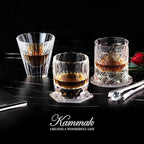 KAMMAK Whiskey Glasses Set of 2, 7.1 oz (210 ml) Old Fashioned Tumbler, Thick Base Crystal Glass with Delicate Rim & Seamless Design for Scotch, Bourbon, Cocktails, Lead-Free Barware