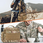 opux Tactical Lunch Box for Men, Camo Mens Insulated Lunch Bag for Adult, Leakproof Soft Lunch Cooler with MOLLE Mesh Side Pockets, Multicam Heavy Duty Lunchbox Pail for Work Women, Large, 18 Cans