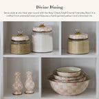 MACKENZIE-CHILDS Enamel Everyday Bowl, Serving Bowl for Entertaining, Small, Pink-and-White Rosy Check, Set of 1