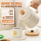 Ceramic Electric Kettle 1 Quarts, Hot Water Boiler Electric Kettles, Tea Pot with LED Light, Boil Dry Protection, Short Spout 1000W Fast Boil, Automatic Shut-off