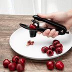 Cherry Pitter - Ordekcity Stainless Steel Cherries Corer Pitter Tool with Hand-held Push Design, Save Time & Space for Making Cherry Jam with Lock Design(Black)