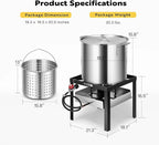 VIVOHOME 65 Qt. Seafood Boil Pot with 45 Qt. Basket and 110,000 BTU Propane Burner Stand for Crawfish Crab Shrimp Lobster