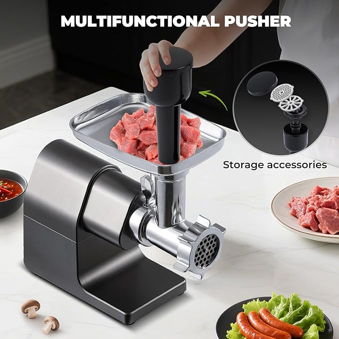 Meat Grinder Electric 3200w Digital Touch Control Commercial Heavy Duty Meat Grinder and Sausage Stuffers, Kubbe Kit for Household Use & Commercial