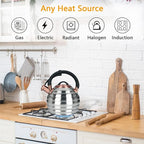 Tea Kettle for Stove Top Whistling Teapot, 3.2Q Tea Pot Stainless Steel Teakettle with Heat Proof Ergonomic Handle