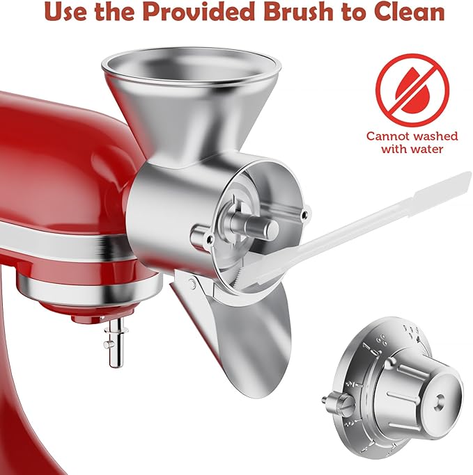 All Metal Grain Mill Attachment for Kitchenaid Stand Mixer, 9 Levels Grain Mill, Flour Mill, Fit for Non-Oily Dry Grain Corn, Coffee Bean, Buckwheat, Oats, Millet, Wheat and Other Cereals