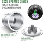 Ninja Reusable Coffee Pod: VIVI SKY Upgraded Stainless Steel Refillable Ninja K Cups - 3 Holes Coffee Filters For Ninja Coffee Maker CFP201 CFP301 CFP305 CFP307 CFP400 CFP300 (4 Pack)