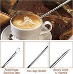 22Pcs Espresso Accessories, 51mm Espresso Tamper Kit, Espresso Machine Accessories Set with Coffee Tamper, WDT Tool, Tamper Mat, Coffee Stirrer, Frothing Pitcher, Latte Art Pen, 16 Coffee Stencils