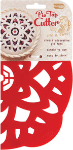 Talisman Designs Pie Top Cutter | 10-Inch | Red | Pie Crust Cutter | Pie Decorating Tools | Pie Pastry Baking Accessories | Stencil Crust Cutout