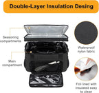 Slow Cooker Carrying Bag, Double Layer Insulated Design Slow Cooker Carrier with Removable Hard Liner and Pot Lid Fastener Fit for 6-8 Quart Crock Pot, Black