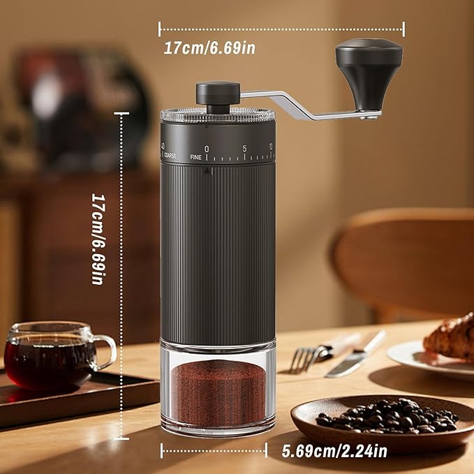 Portable Manual Coffee Grinder with 40 Adjustable Settings,Hand Coffee Bean Mill with 30g Capacity & Crank for Travel Camping Office Home(Ceramic)