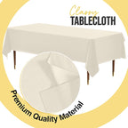Party Solids 66% Thicker Premium Plastic Table Cloth Rectangle Table Cover 0.5 Mil 12 Pack Ivory Table Cloth 54 Inch x 108 Inch Disposable Tablecloth Won't Tear Easily Like Cheap Thin Brands