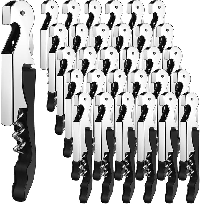 Honoson Wine Keys Opener Travel Corkscrew Wine bottle Opener Waiter Beer Bartender for Home Office Kitchen Restaurant Bar Applications (Black,30 Pcs)