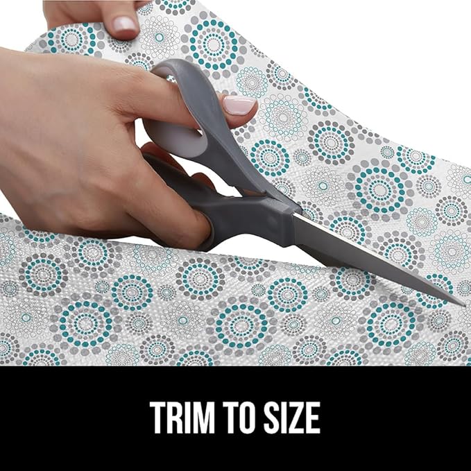 GORILLA GRIP DripGuard Drawer and Shelf Liner for Cabinet, Slip Resistant Non Adhesive Protection for Kitchen, BPA Free Smooth Surface Plastic Liners for Cabinets, Drawers, 17.5x240 Inch, Turquoise