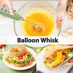 Milk Frother with Stand Rechargeable-Handheld Coffee Frother with 3 Stainless Whisks 3 Speed Adjustable, Electric Whisk Drink Mixer, Foam Maker Blender for Matcha Latte Cappuccino Chocolate