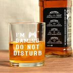 Futtumy Gaming Whiskey Glass for Men Gamer, I'm Gaming Do Not Disturb Whiskey Glass for Gamer, Funny Christmas Gifts Birthday Gifts for Gamers Boyfriend Boy Men Teen, Room Decor for Game Lover, 10 Oz