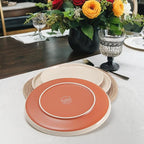 GZG Ceramic Dinner Plates Set of 4, 10.25 Inch Speckled Stoneware Plates with Clay-Tone Base, Large Ceramic Plates for Steak, Salad, Pizza, Microwave Oven Dishwasher Safe