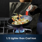 SENSARTE Nonstick Frying Pan Set 2-Piece, Oven Safe Skillets with Swiss Coating, Induction Compatible Chef Pan Set, Dishwasher Safe Cooking Pans, PFOA PFOS Free, 10 and 12 Inch