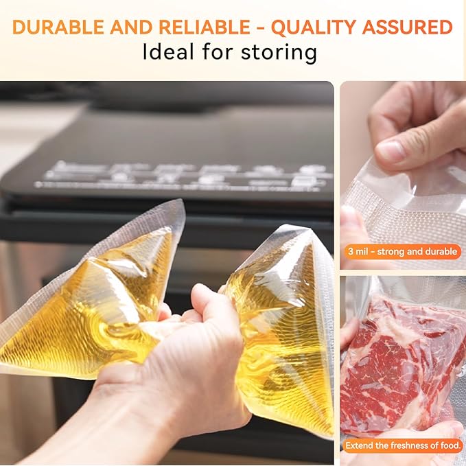 Wevac Vacuum Sealer Bags 6x50 Rolls 2 pack for Food Saver, Seal a Meal, Weston. Commercial Grade, BPA Free, Heavy Duty, Great for vac storage, Meal Prep or Sous Vide