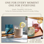 Physkoa Ribbed Drinking Glasses Set of 6 – 13 oz Vintage-Inspired Colorful Glassware – Heavyweight, Durable, Perfect for Water, Cocktails, Coffee, and Everyday Use