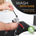 ORBLUE Garlic Press Stainless Steel - Premium Professional Grade Garlic Mincer, Crusher & Peeler Set - Easy Clean, Dishwasher Safe & Rust-proof, Red