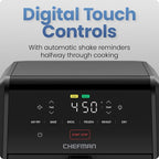 Chefman Air Fryer TurboFry 7-Qt, 6-in-1 High-Powered 450°F Cooking for Crispier Results, Compact Space-Saving Design, Air Fry, Bake, Broil, Reheat, Dehydrate, Defrost, Fast & Even Cooking – Black